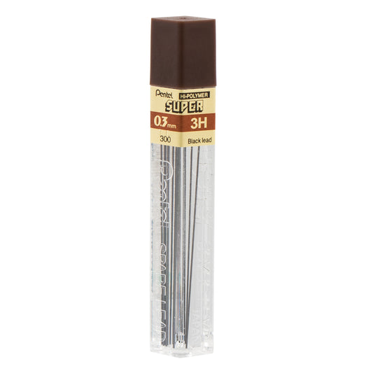 Super Hi-Polymer Lead Refill (0.3mm) Extra Fine, 3H, 12 pcs/Tube (300-3H)