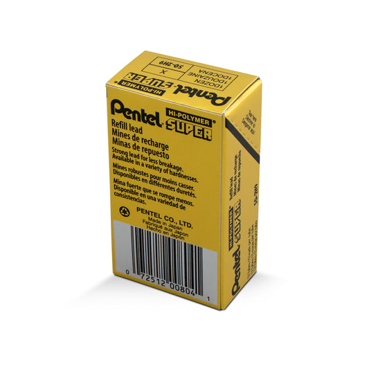 Pentel Super Hi-Polymer Lead Refill (0.9mm) Thick, 2H, 15 pcs/Tube (50-9-2H), 144 Dozen