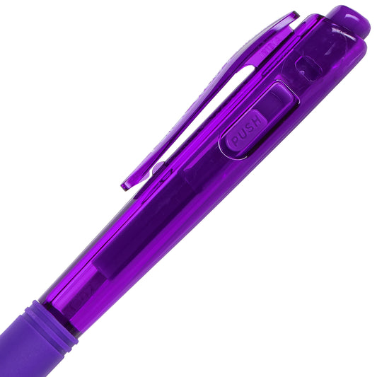 Wow! Retractable Ballpoint Pen, (1.0mm) Medium Line, NEW Ink, Violet Ink (BK440-V)