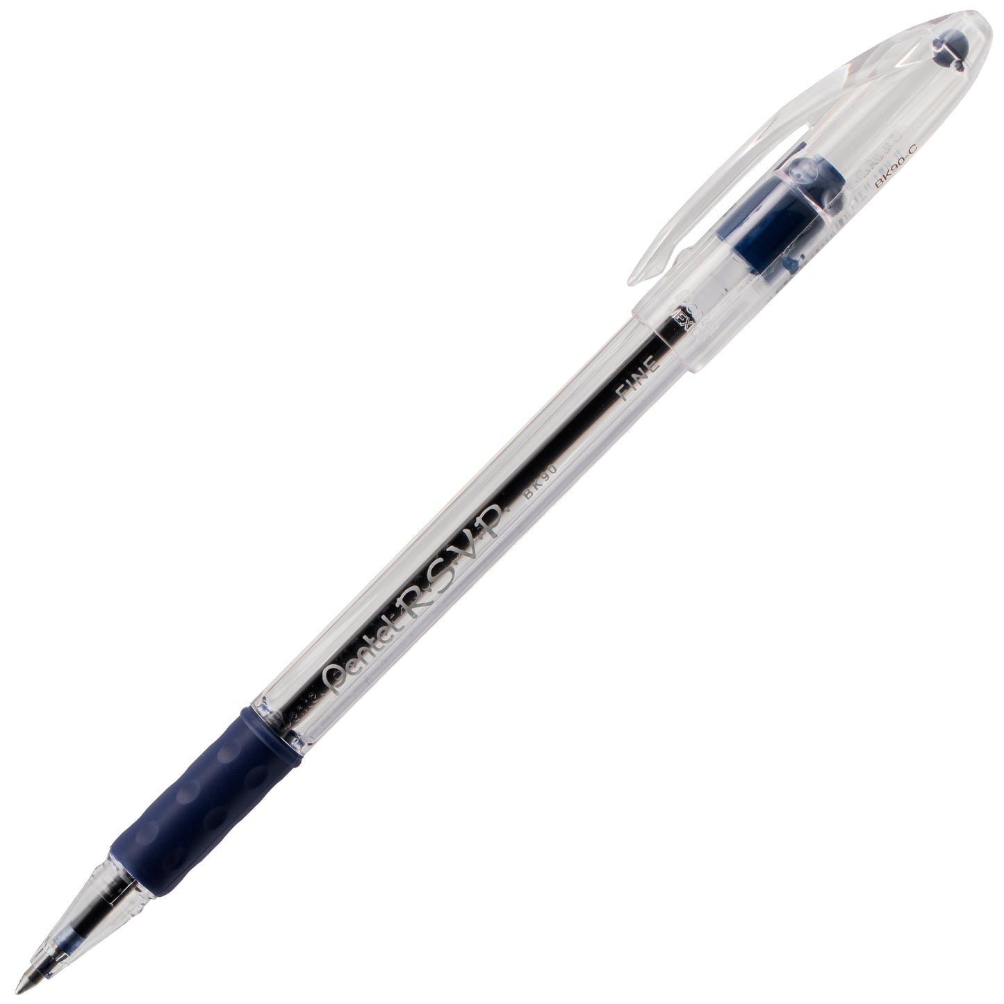 Pentel RSVP Ballpoint Pen, (0.7mm) Fine Line, Blue Ink (BK90-C)