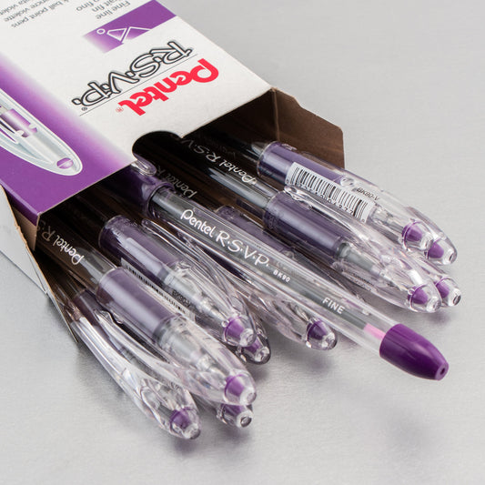 RSVP Ballpoint Pen, (0.7mm) Fine Line, Violet Ink (BK90-V)