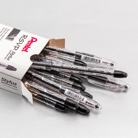 RSVP STYLUS Ballpoint Pen, (0.7mm) Fine Line, Black Ink (BK90L-A)