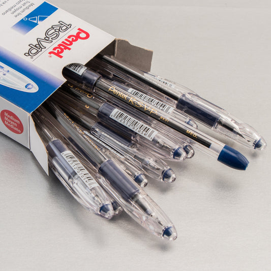 Pentel RSVP Ballpoint Pen, (1.0mm) Medium Line, Blue Ink (BK91-C)