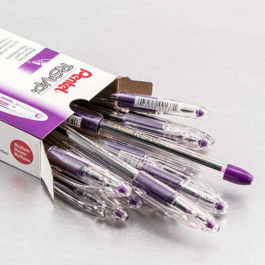 Pentel RSVP Ballpoint Pen, (1.0mm) Medium Line, Violet Ink (BK91-V)