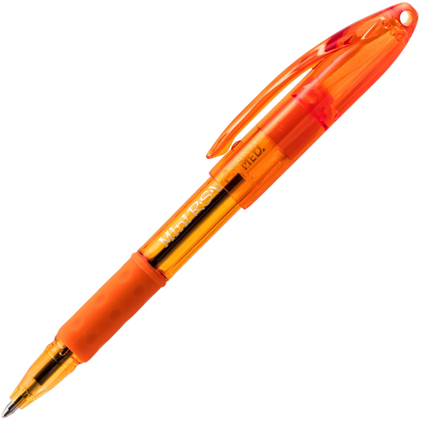 RSVP Mini Ballpoint Pen, (1.0mm) Medium Line, Orange Ink (BK91MNF-F)
