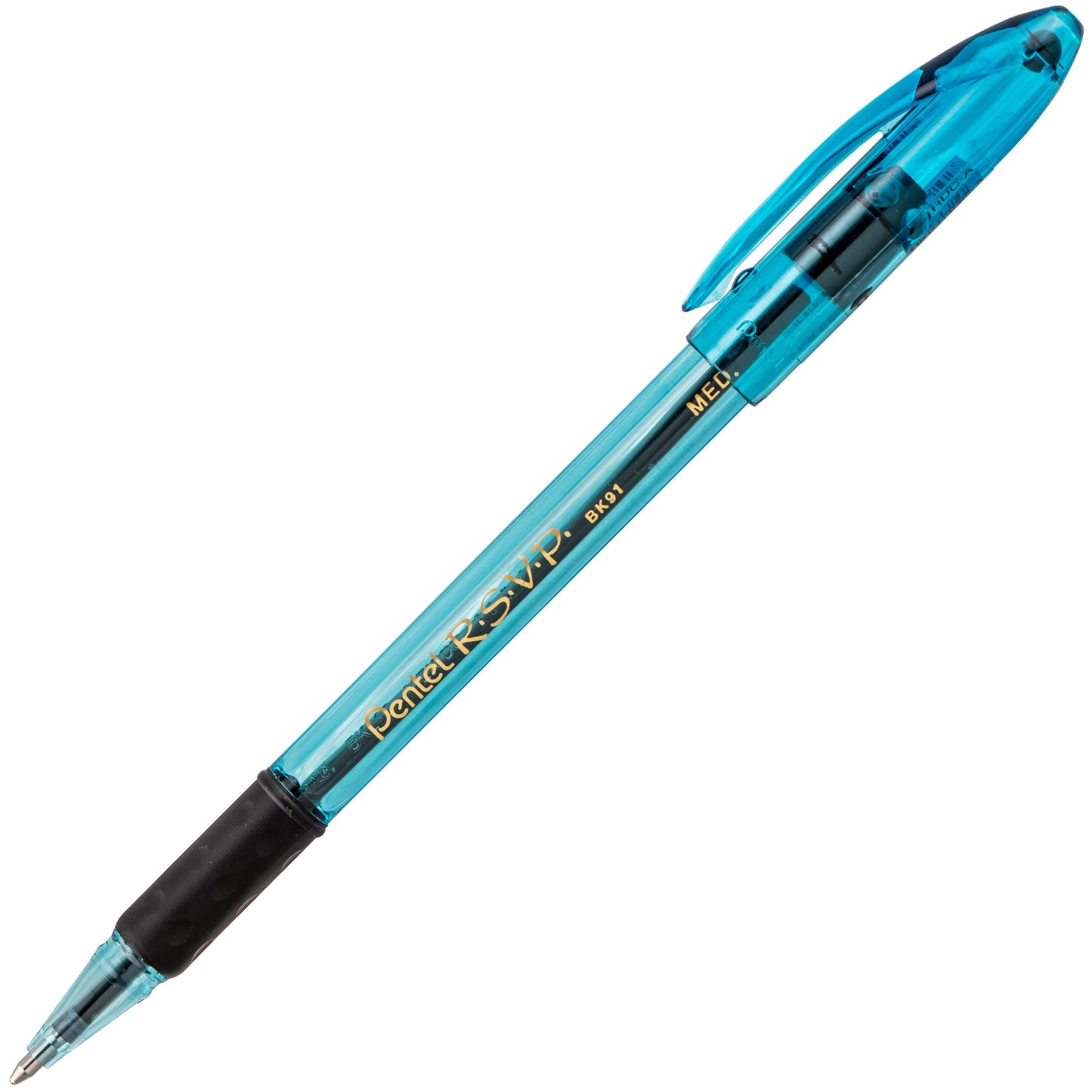 RSVP Razzle-Dazzle Ballpoint Pen, (1.0mm) Medium Line, Blue Barrel, Black Ink (BK91RDC-A)