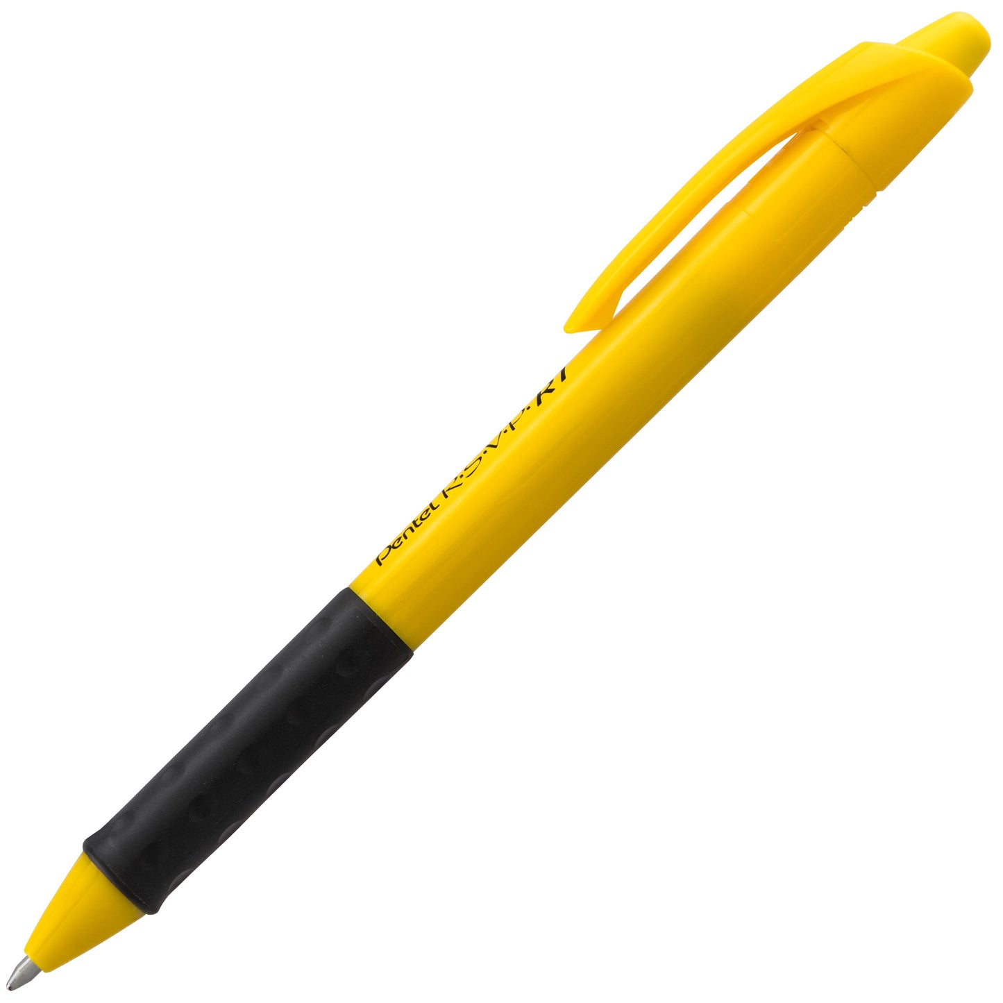 RSVP RT Retractable Ballpoint Pen, (1.0mm) Medium Line, Safety Color Yellow Barrel, Black Ink (BK93HDG-A)
