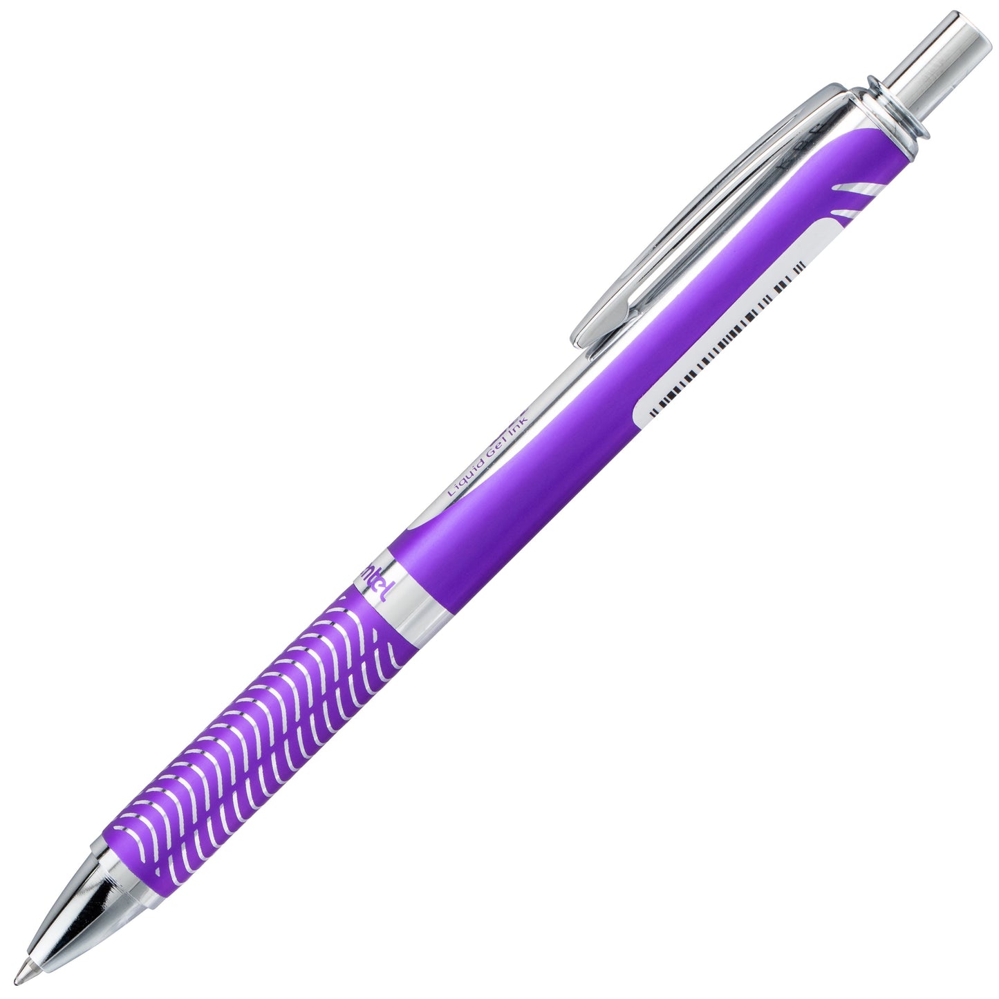 Pentel EnerGel Alloy Retractable Premium Liquid Gel Pen, (0.7mm) Metal Tip, Medium Line, Violet Barrel, Black Ink (BL407V-A)