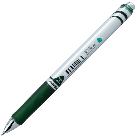 Pentel EnerGel RTX Retractable Liquid Gel Pen, (0.7mm) Medium line, Forest Green Ink (BL77-D3)