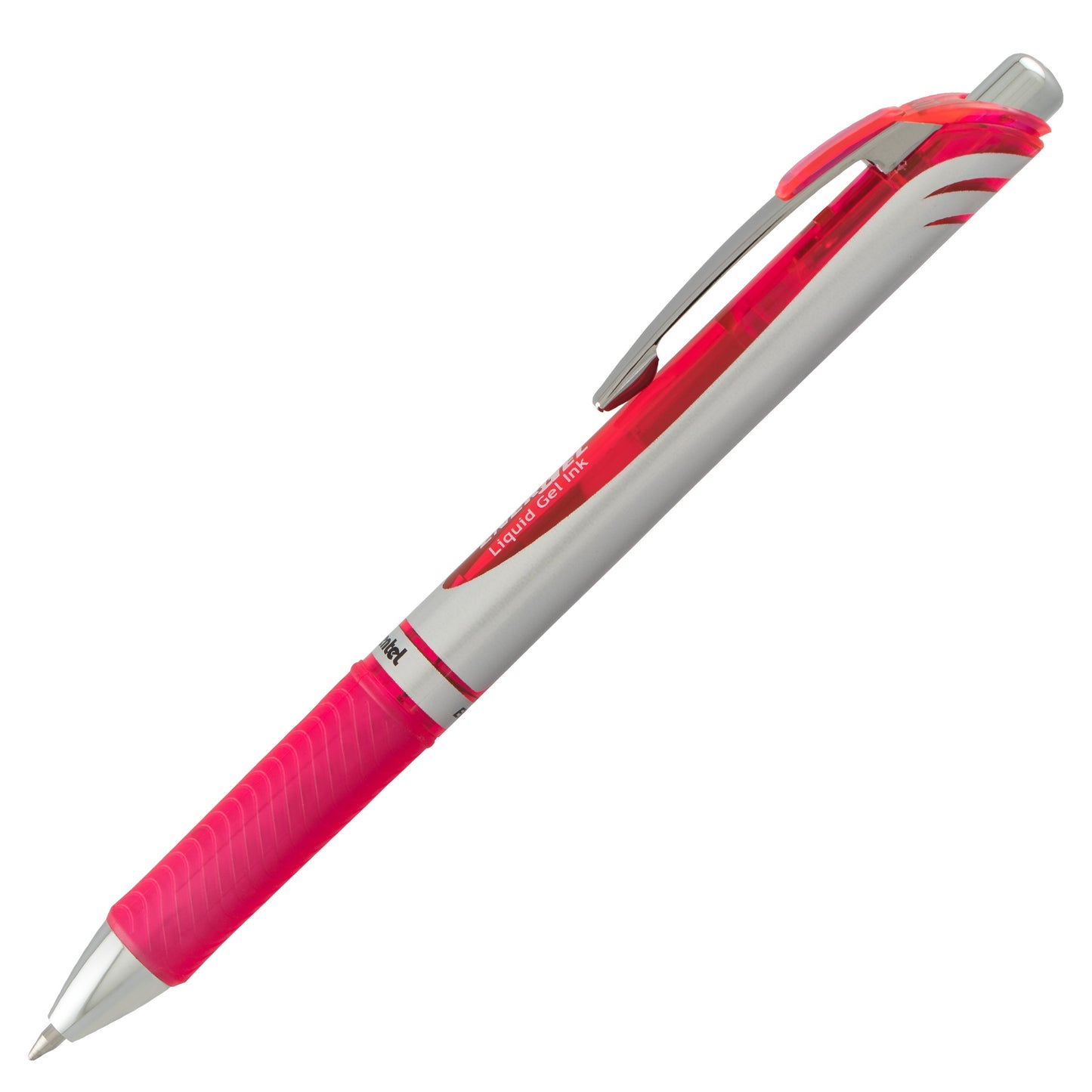 Pentel EnerGel RTX Retractable Liquid Gel Pen, (0.7mm) Metal Tip, Medium Line, Pink Ink (BL77-P)