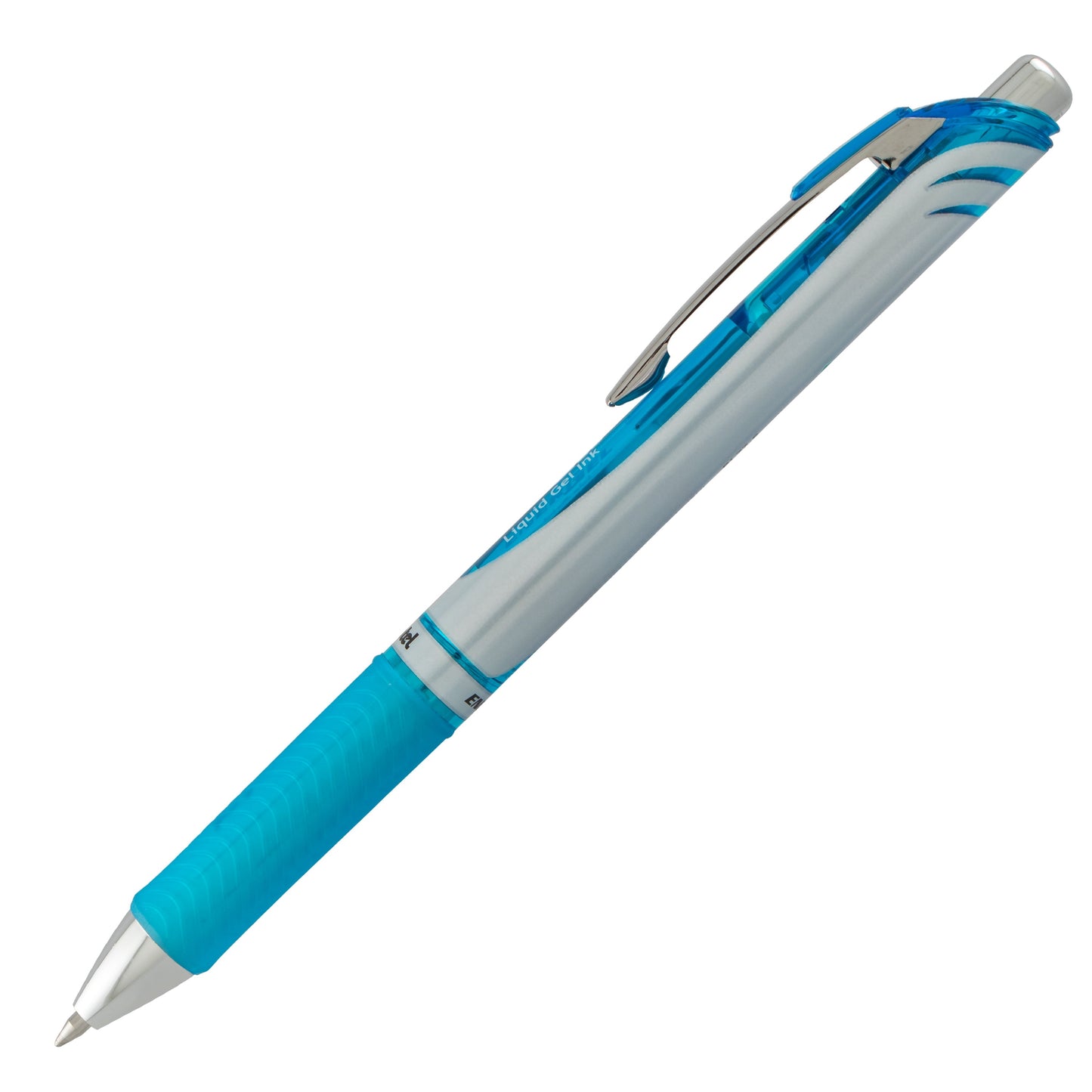 Pentel EnerGel RTX Retractable Liquid Gel Pen, (0.7mm) Metal Tip, Medium Line, Sky Blue Ink (BL77-S)