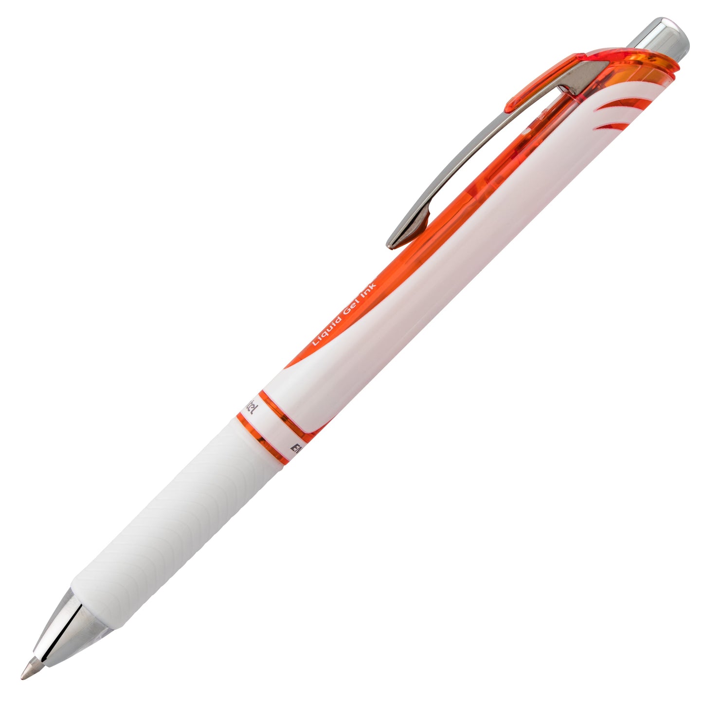 EnerGel Pearl Retractable Liquid Gel Pen, (0.7mm) Metal Tip, Medium Line, Orange Accent, Orange Ink (BL77PW-F)