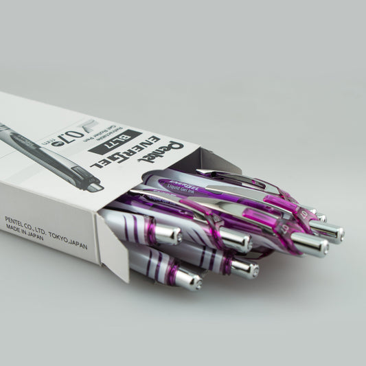 EnerGel Pearl Retractable Liquid Gel Pen, (0.7mm) Metal Tip, Medium Line, Violet Accent, Violet Ink (BL77PW-V)