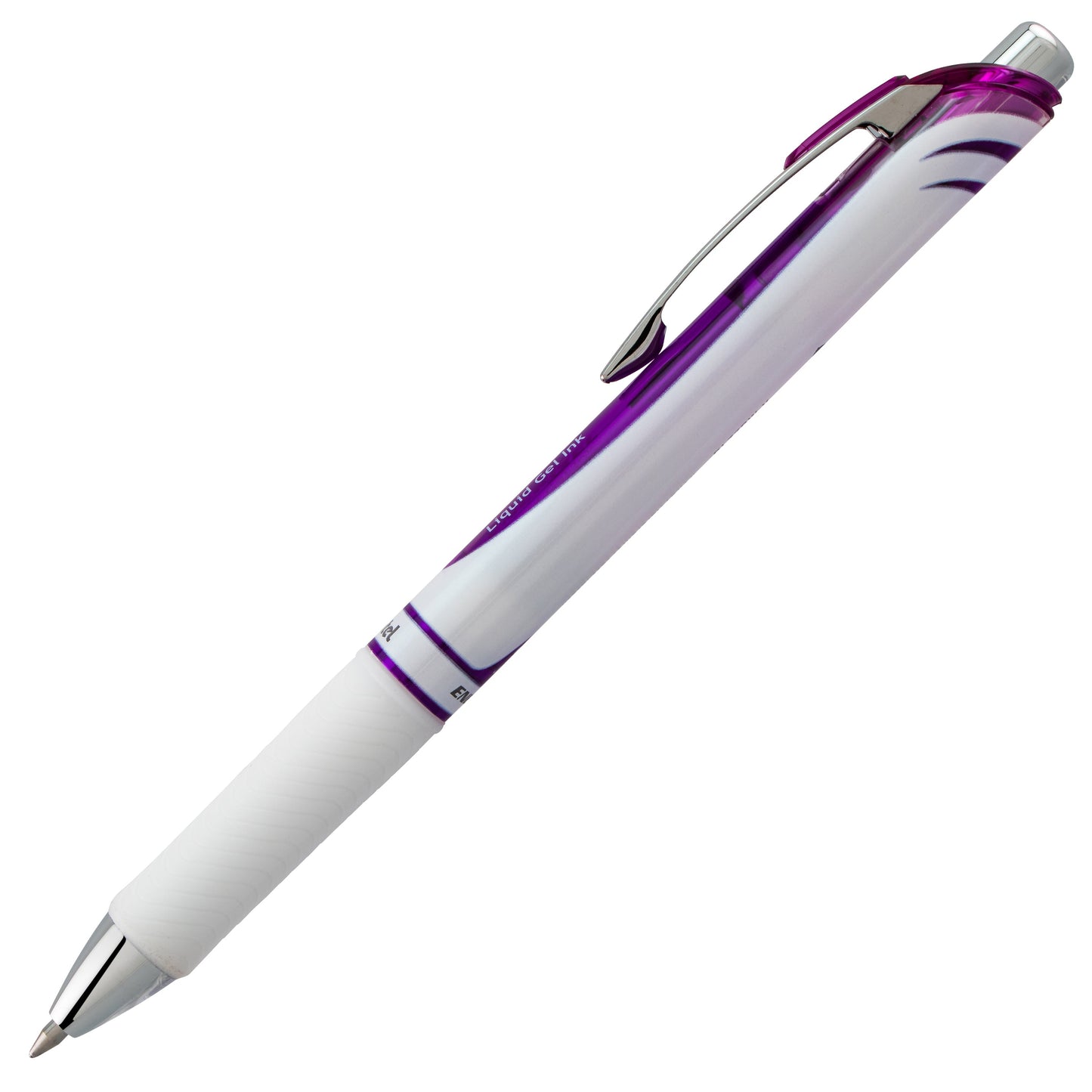 EnerGel Pearl Retractable Liquid Gel Pen, (0.7mm) Metal Tip, Medium Line, Violet Accent, Violet Ink (BL77PW-V)