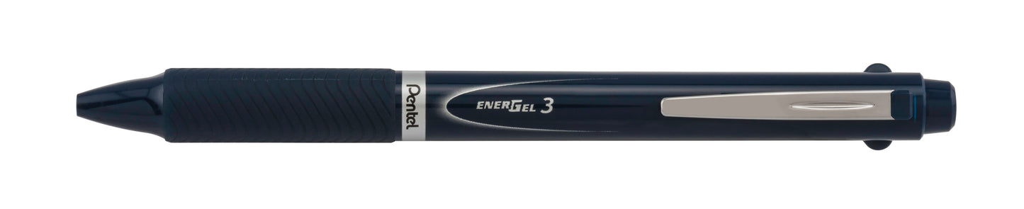 EnerGel 3 Multi-Function, 3-Ink Gel Pen, (0.5mm) Fine Line, Black/Red/Blue Ink, Dark Blue Barrel (BLC35C)