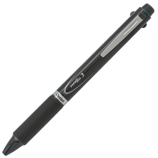 EnerGel 3 Multi-Function, 3-Ink Gel Pen, (0.5mm) Fine Line, Black/Red/Blue Ink, Dark Gray Barrel (BLC35N)