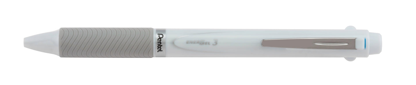 EnerGel 3 Multi-Function, 3-Ink Gel Pen, (0.5mm) Fine Line, Black/Red/Blue Ink, White Barrel (BLC35W)