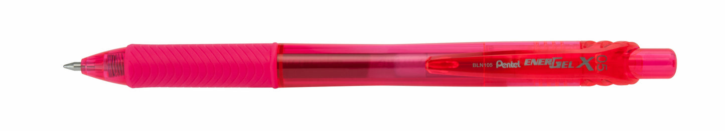 EnerGel-X Retractable Liquid Gel Pen, (0.5mm) Needle Tip, Fine Line, Pink Ink (BLN105-P)