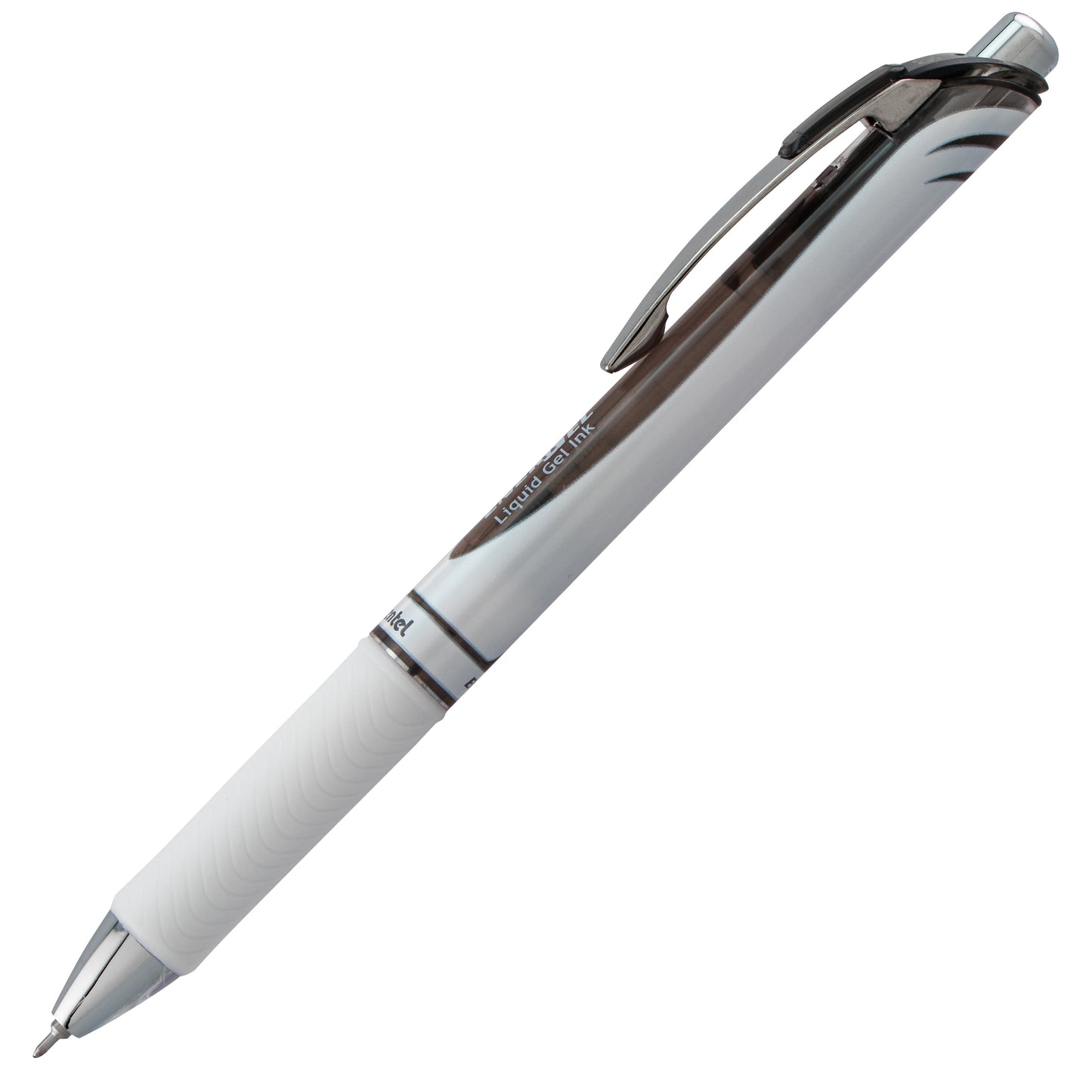 Pentel EnerGel Pearl Retractable (0.5mm) Needle Tip, Fine Line, Black Accent, Black Ink (BLN75PW-A)