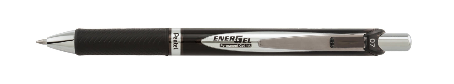 Pentel EnerGel PRO Permanent Gel Pen, (0.7mm) Medium Line, Black Ink (BLP77-A)