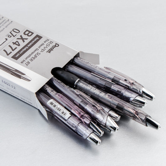 Pentel RSVP Super RT Ballpoint Pen, (0.7mm) Fine Line, Black Ink (BX477-A), 48 Dozen