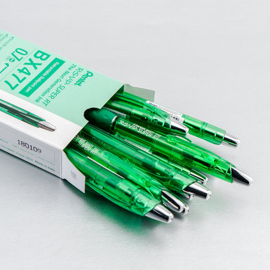 RSVP Super RT Ballpoint Pen, (0.7mm) Fine Line, Green Ink (BX477-D)