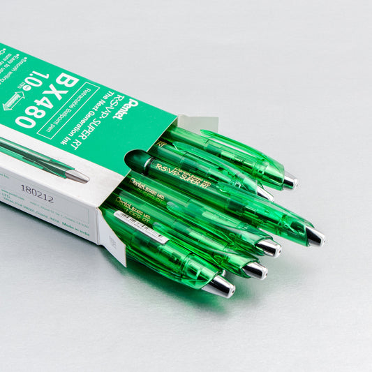 RSVP Super RT Ballpoint Pen, (1.0mm) Medium Line, Green Ink (BX480-D)