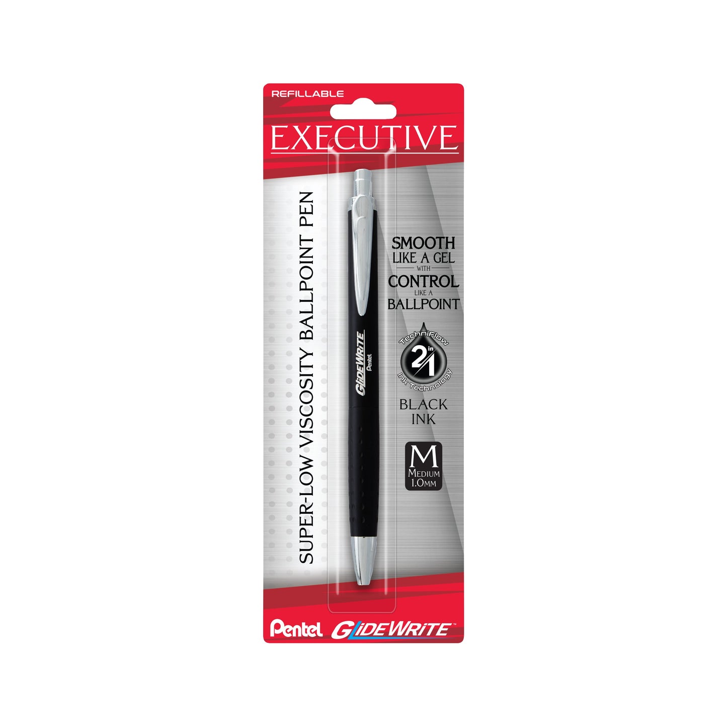 GlideWrite Executive Ballpoint Pen, (1.0mm) medium, black metal barrel, Black Ink, 1-pk (BX970ABP)