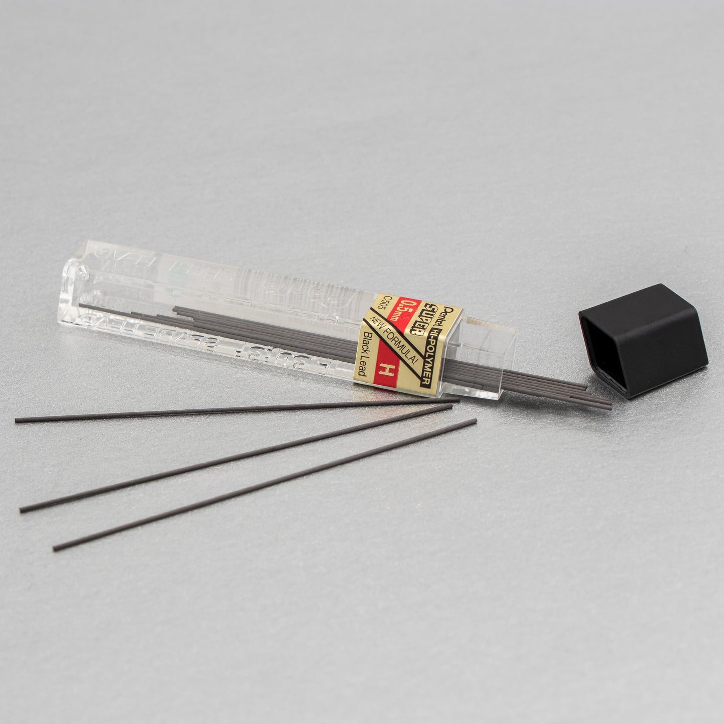 Super Hi-Polymer Lead Refill (0.5mm) Fine, H, 12 pcs/Tube (C505-H)