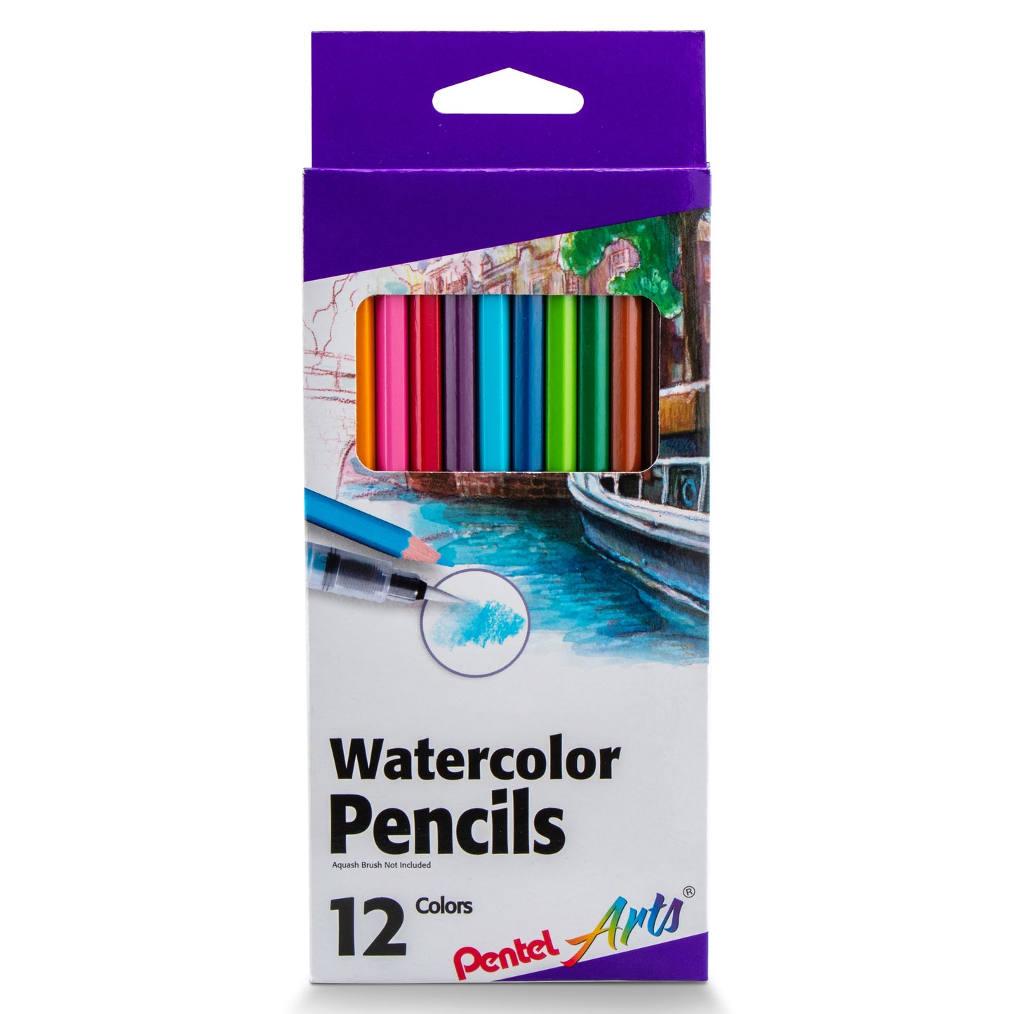 Pentel Arts Watercolor Pencil Set - Assorted Colors, 12-Pack (CB9-12)