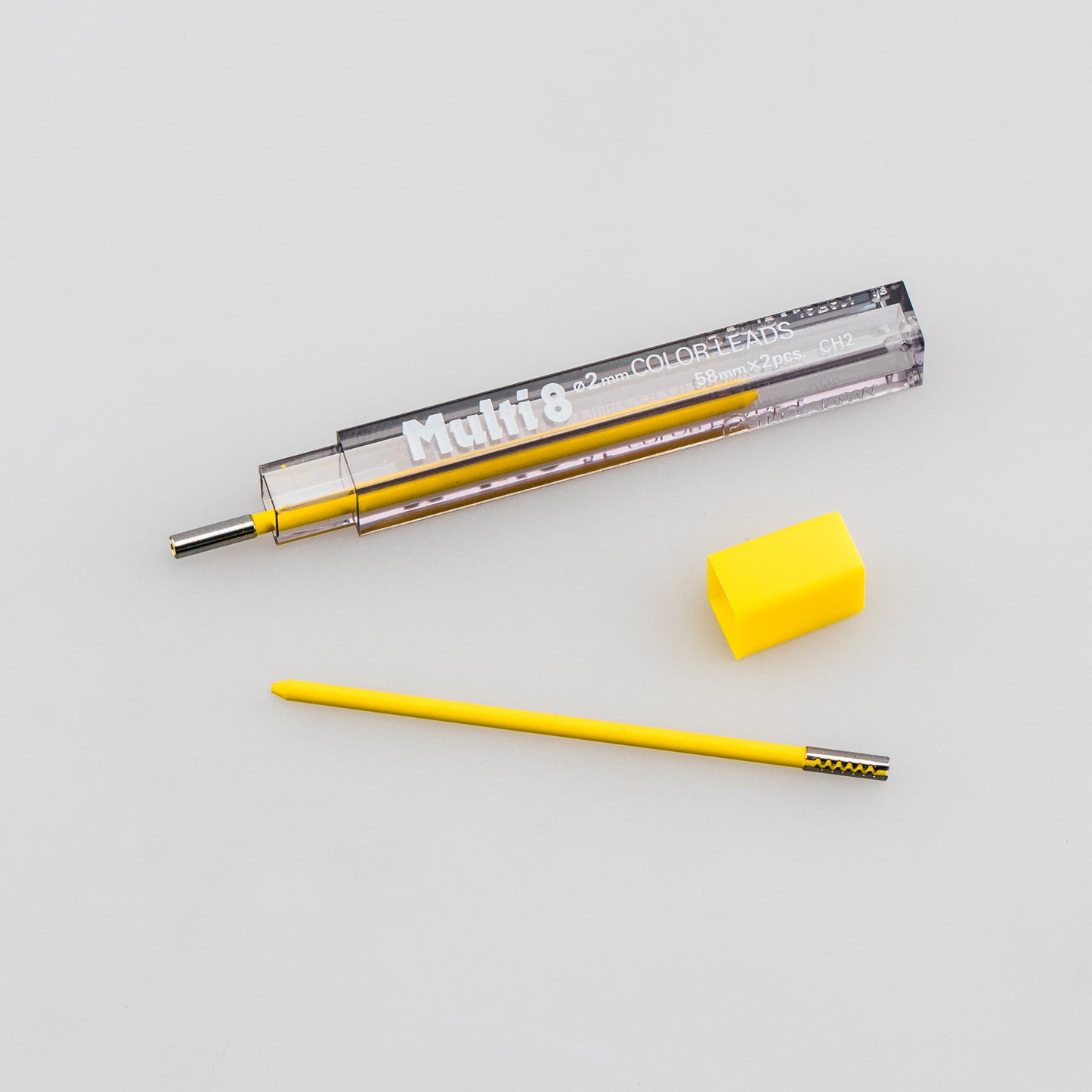 Pentel Arts 8 Colour Pencil Lead Refill (2.0mm), Yellow, 2 pcs/Tube (CH2-G)