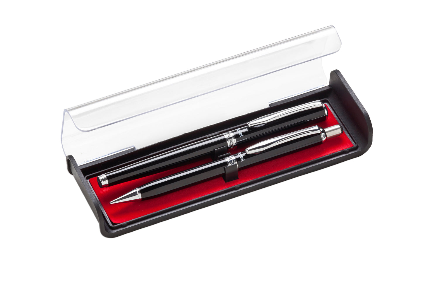 Libretto 0.7mm EnerGel Pen, and 0.5mm Pencil Set, w/ Gift Box, Black Barrels, Black Ink (K6A8A-A)