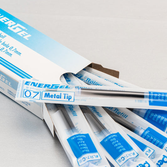 Pentel Refill Ink - For EnerGel Gel Pen, 0.7mm Metal Tip, Medium, Blue Ink (LR7-C), 48 Dozen