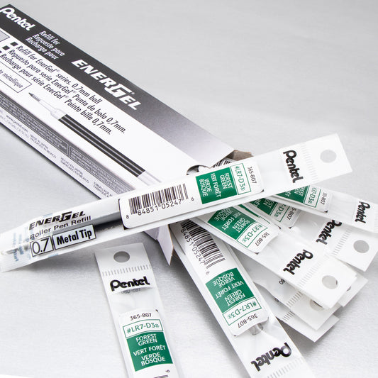 Refill Ink - For EnerGel Gel Pen, 0.7mm Metal Tip, Medium, Forest Green Ink (LR7-D3)
