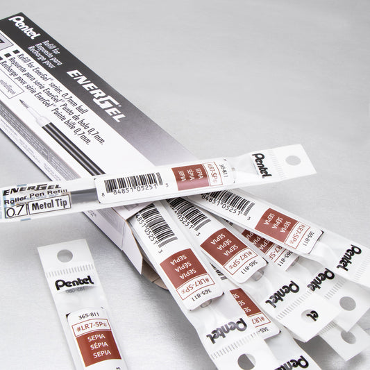 Refill Ink - For EnerGel Gel Pen, 0.7mm Metal Tip, Medium, Sepia Ink (LR7-SP)