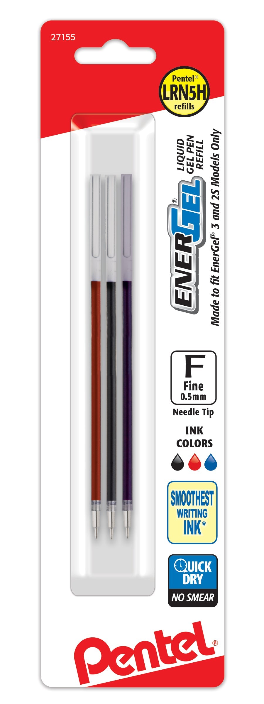 Refill Ink - For BLC35 EnerGel 3 & BLW355 EnerGel 2S, (ABC) Ink, 3-Pk (LRN5HBP3M)
