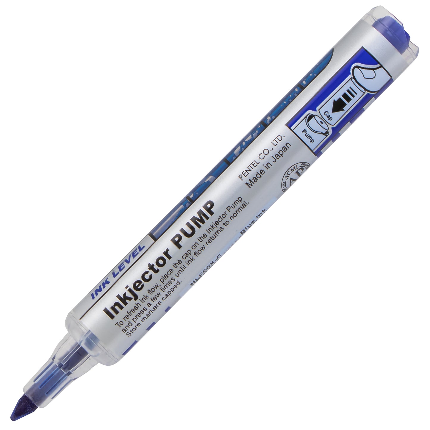 Markathon Pump Permanent Marker, Chisel Tip, Blue Ink (NLF60X-C)