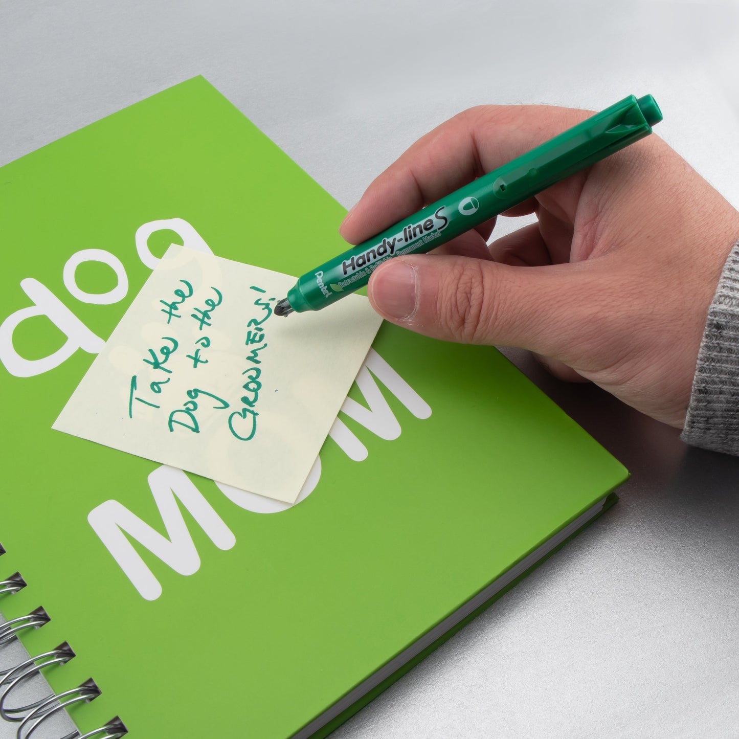 Handy-Line S Retractable Permanent Marker, Fine Bullet Tip, Green Ink (NXS15-D)