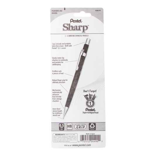 Pentel Sharp Mechanical Pencil (0.5mm) 2-Pk (P205BP2-K6), 144 Each