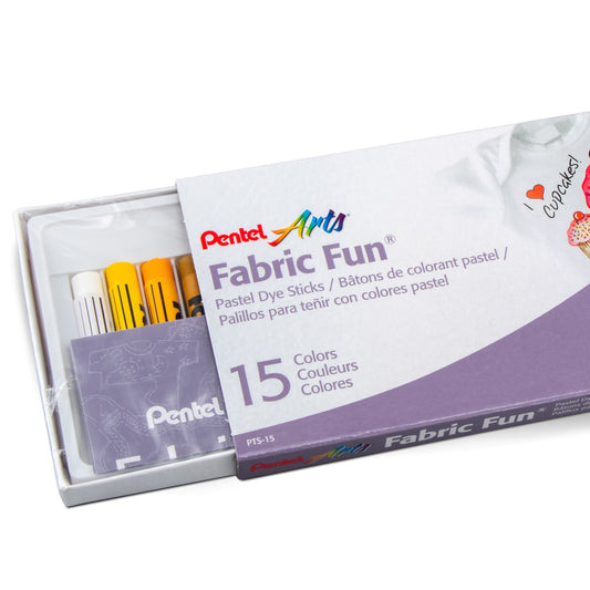 Pentel Arts Fabric Fun Pastel Dye Sticks - 15 Color Set (PTS-15), 144 Each