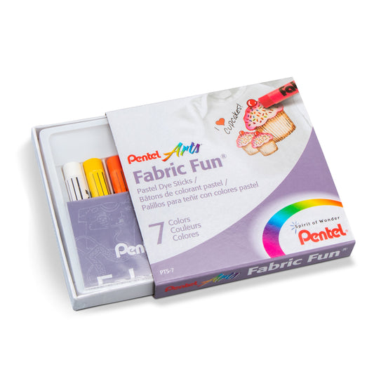 Pentel Arts Fabric Fun Pastel Dye Sticks - 7 Color Set (PTS-7), 288 Each