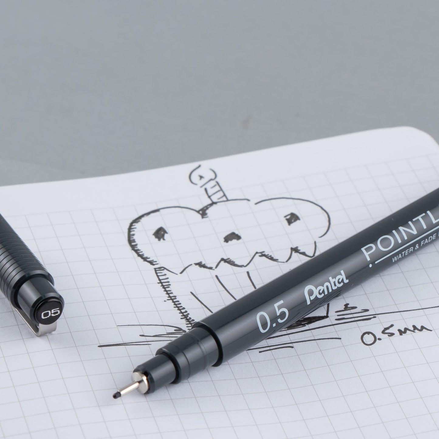Pentel Arts Pointliner Pen, 0.5mm, Black Ink (S20P-5A)