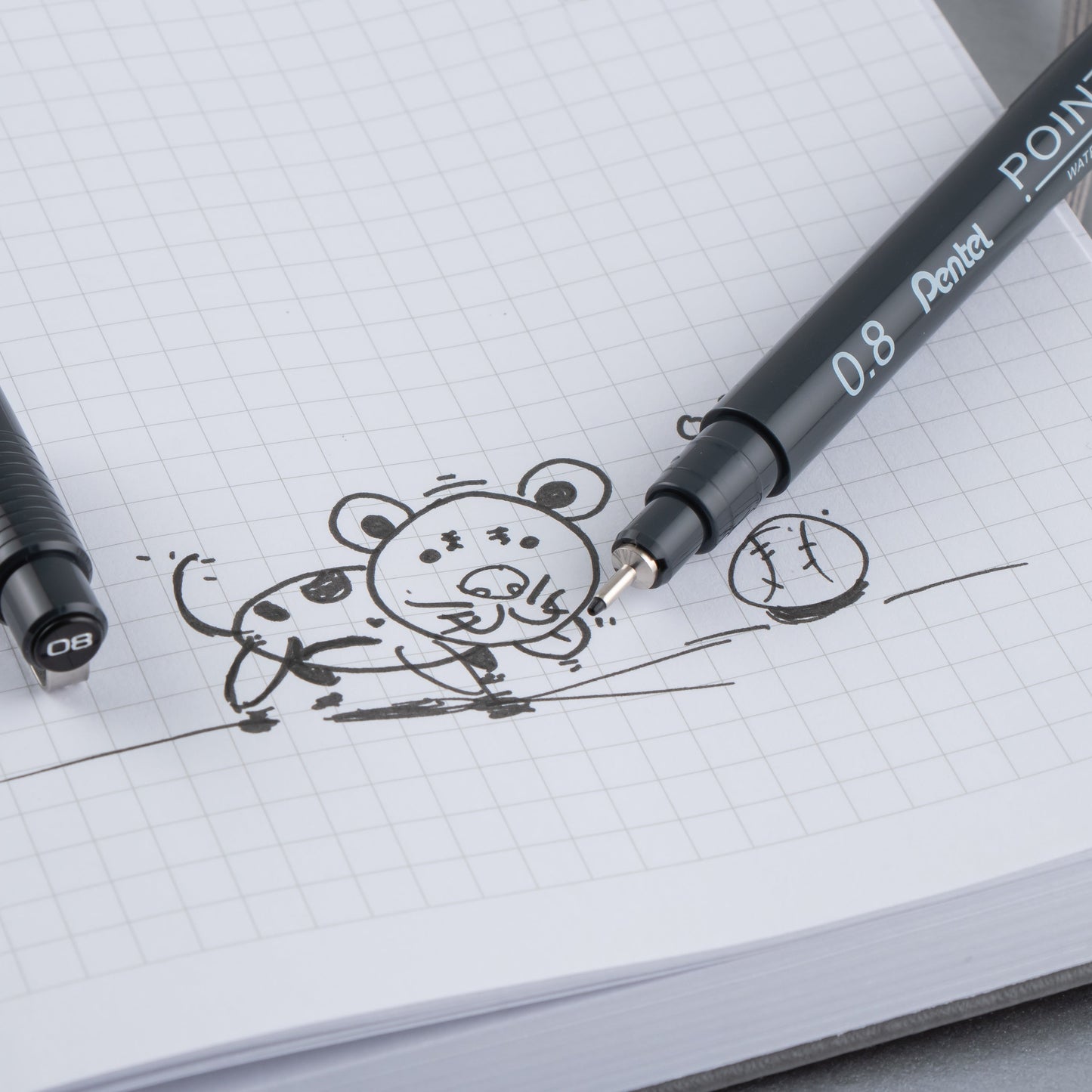 Pentel Arts Pointliner Pen, 0.8mm, Black Ink (S20P-8A)