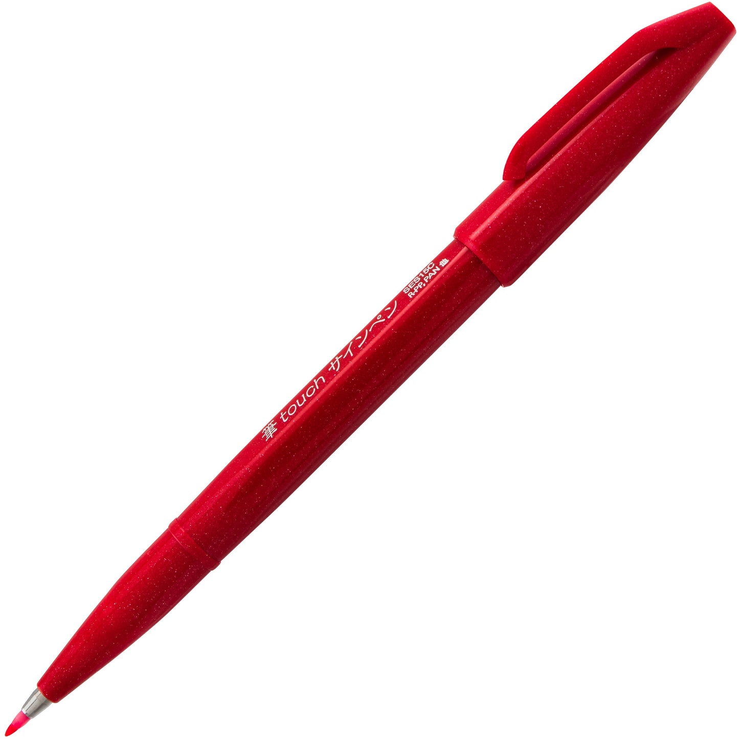 Pentel Arts Sign Pen Brush Tip, Red Ink (SES15C-B)