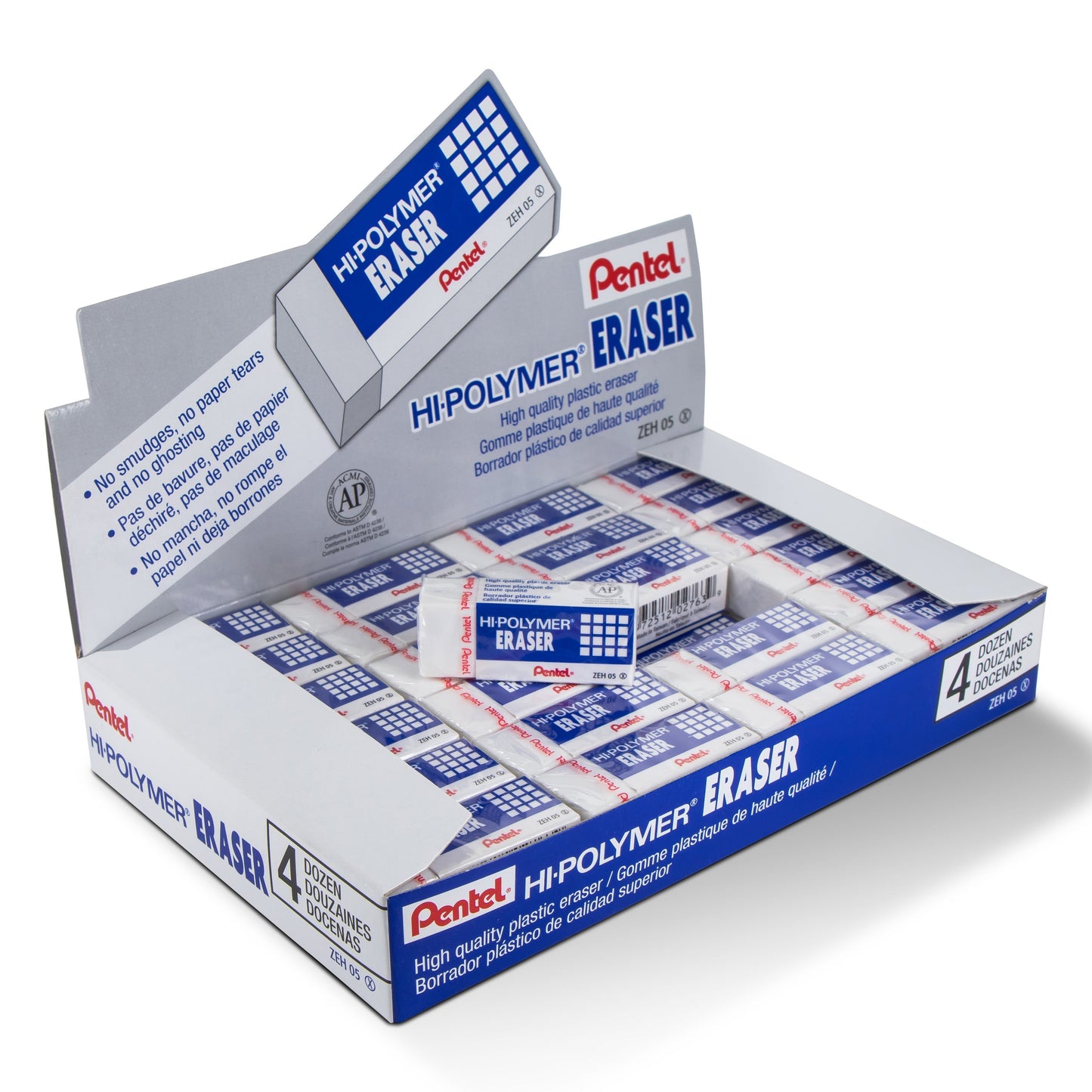 Pentel Hi-Polymer Block Eraser, Small White (ZEH-05)