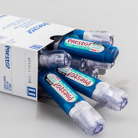 Pentel Presto! Jumbo Correction Pen Fine Point Metal Tip 12 ml/0.4 fl.oz. (ZL31-W)