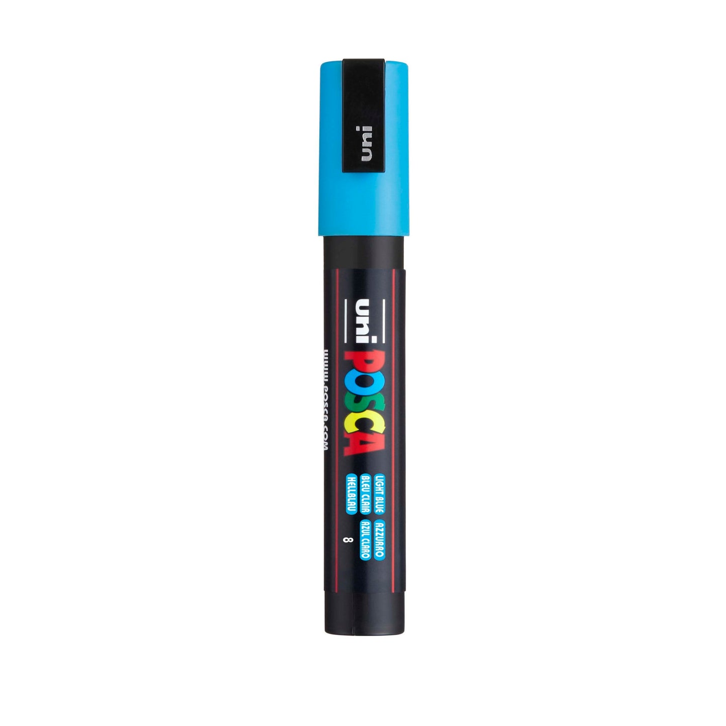 uni® POSCA PC-3M Water-Based Paint Markers, Reversible Fine Tip (0.9-1.3mm), Light Blue