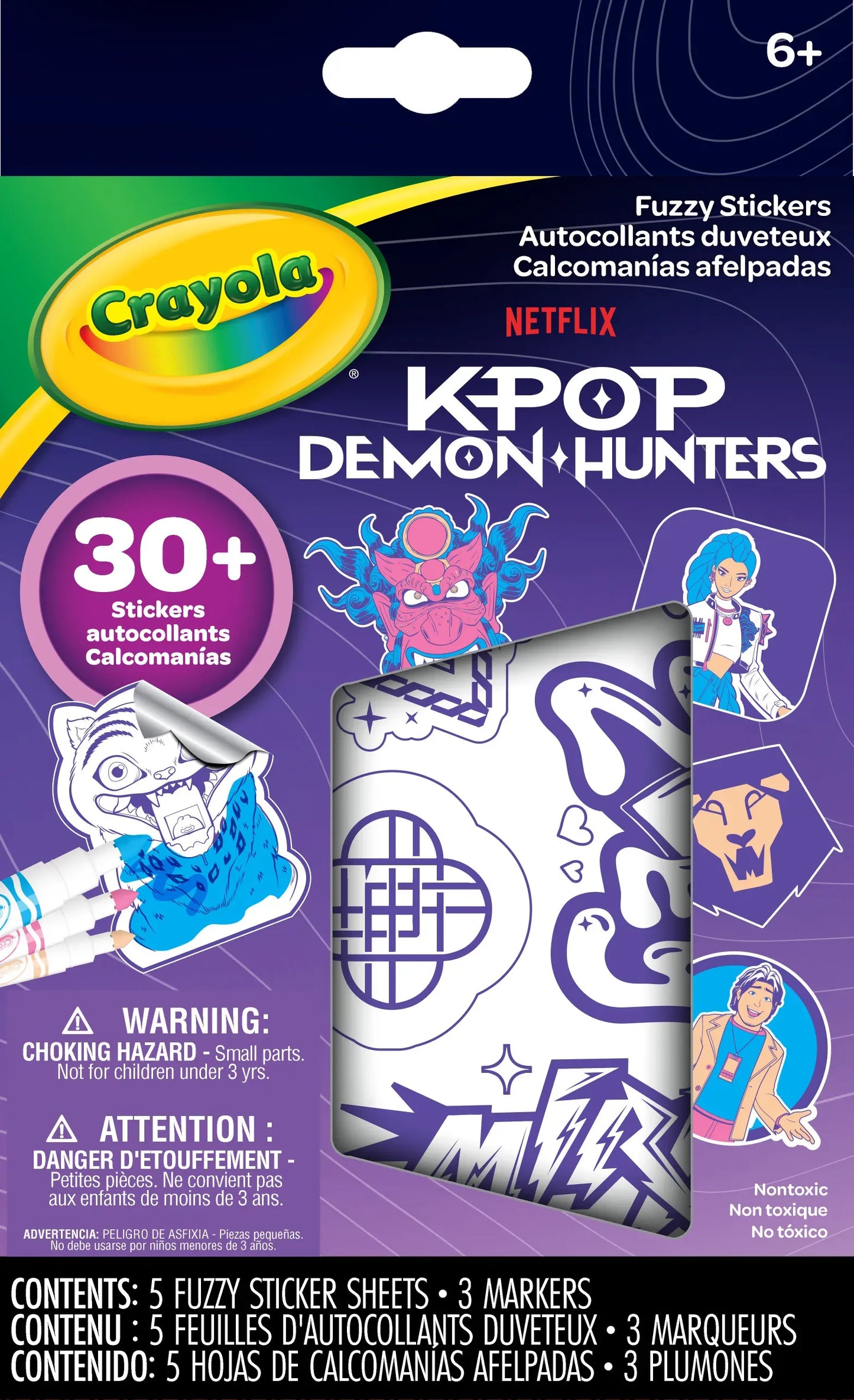 Crayola K-POP Demon Hunters Fuzzy Stickers (04-1369)