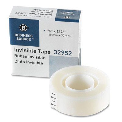 Invisible Tape, 1" Core, 3/4"x1296", Clear [Set of 5]