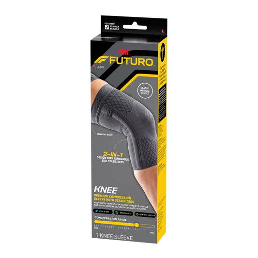 FUTURO™ Premium Compression Knee Sleeve with Stabilizers 49002, Large